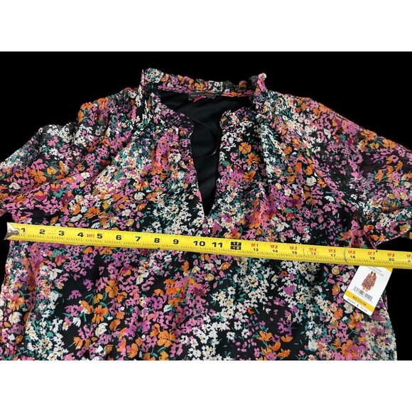 NWT Vince Camuto Women's Lightweight Three Tier Mini Dress Black/Multi, Medium - Picture 7 of 8